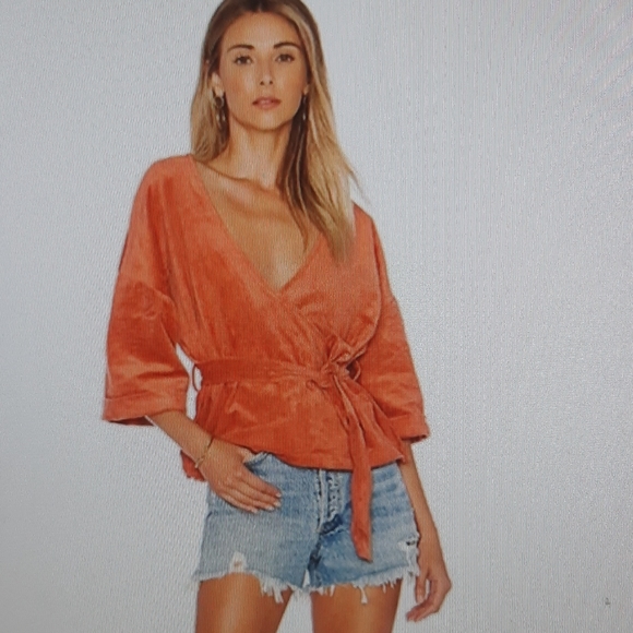 Tularosa Jackets & Blazers - Tularosa Rory Faux suede clay kimono wrap small